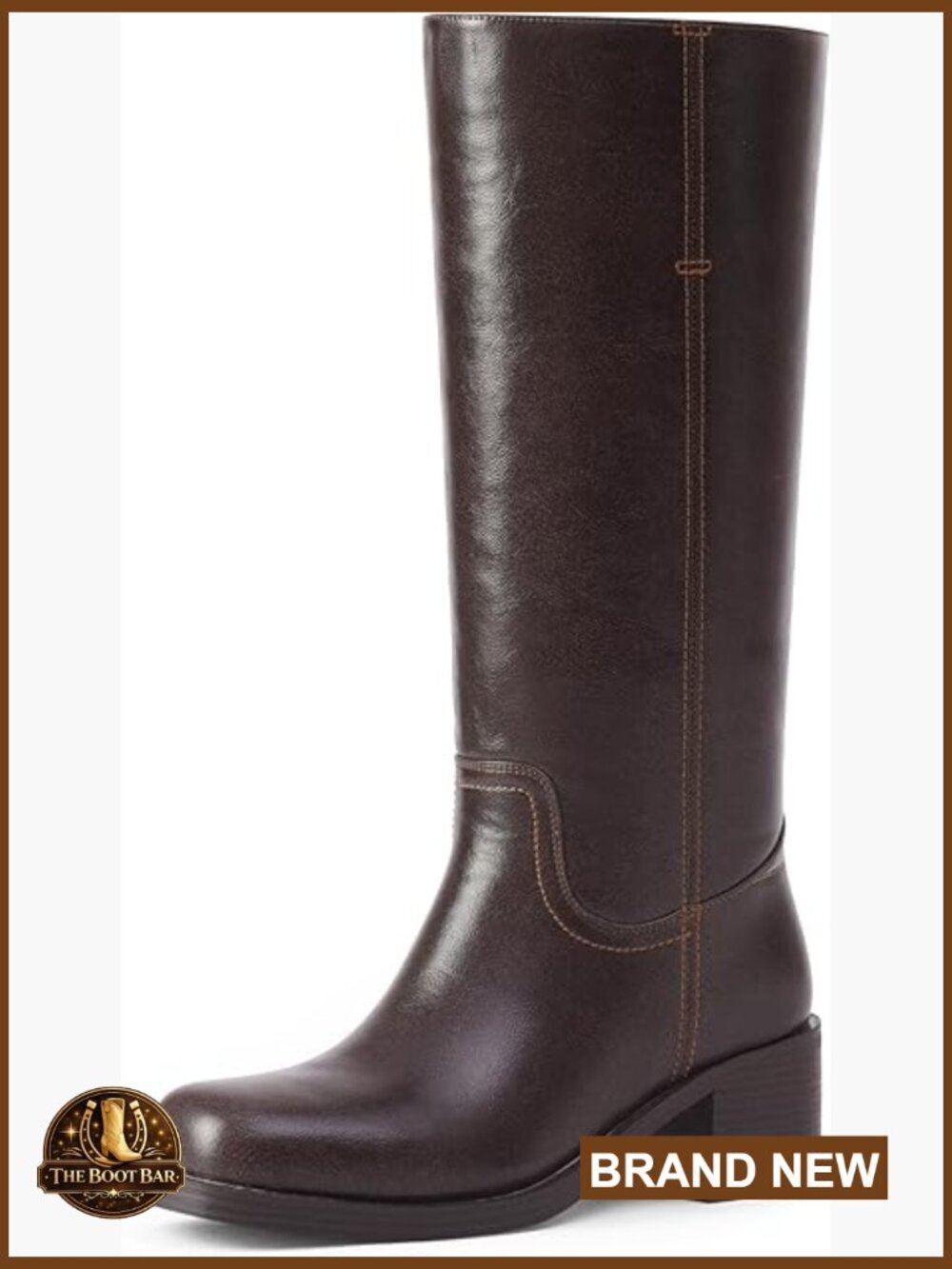 Mid Calf Chunky Block Heel Square Toe Comfortable Trendy Boots
